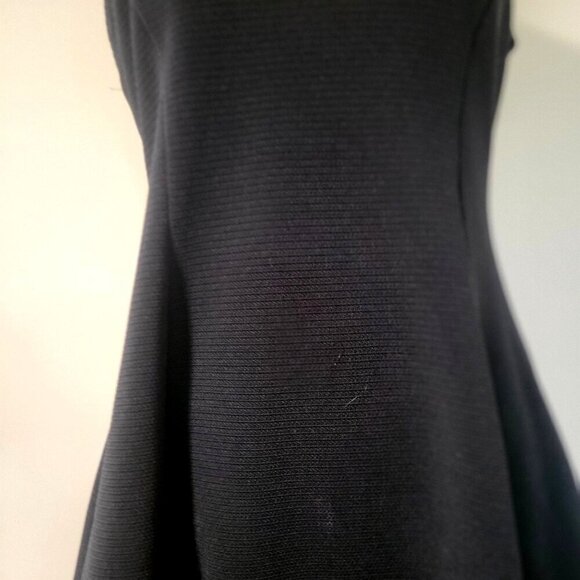 Forever 21 Black Sleeveless Ribbed Textured V-Neck Fit & Flare Dress-L - Picture 5 of 8